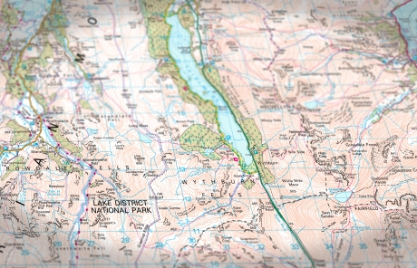 Map of lakes in Cumbria